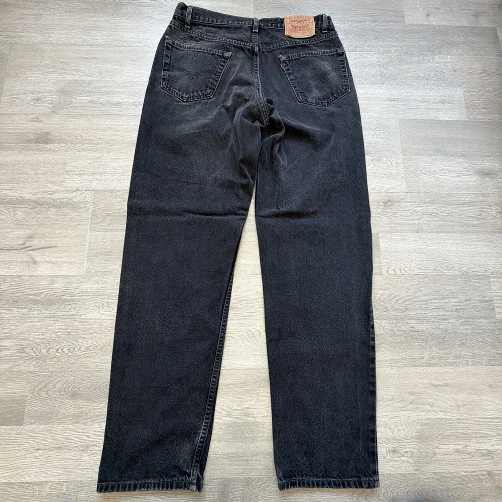 Vintage 90s Levis 550 Jeans Mens 36x34 Black Made in USA Relaxed Fit Denim